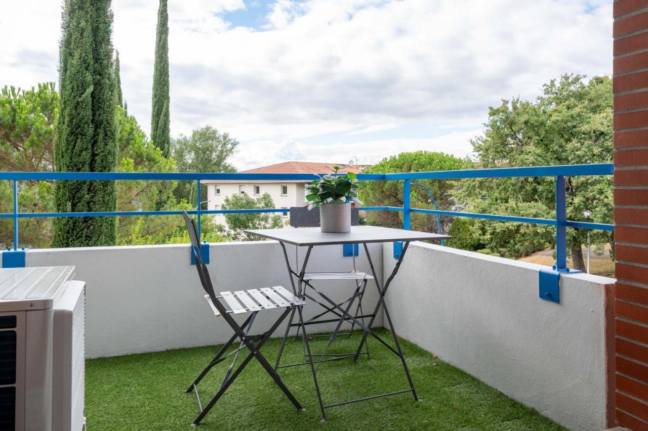 L'Airbusien - Terrasse Et Parking - Airbus A Cote Daire Colomiers Dış mekan fotoğraf
